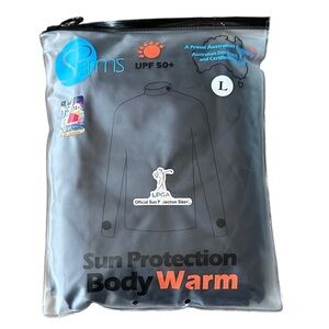 SParms Men's Black Sun Protection High Neck Long Sleeve Logo Shirt Size L NIP